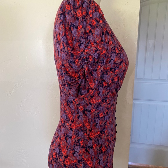 Free People Deep V Floral Print Top - Picture 3 of 4